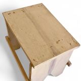 Rustic Spanish Milking Stool, Handcrafted Wood, Original Patina, 1940s