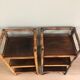 pair of vintage rattan bedside