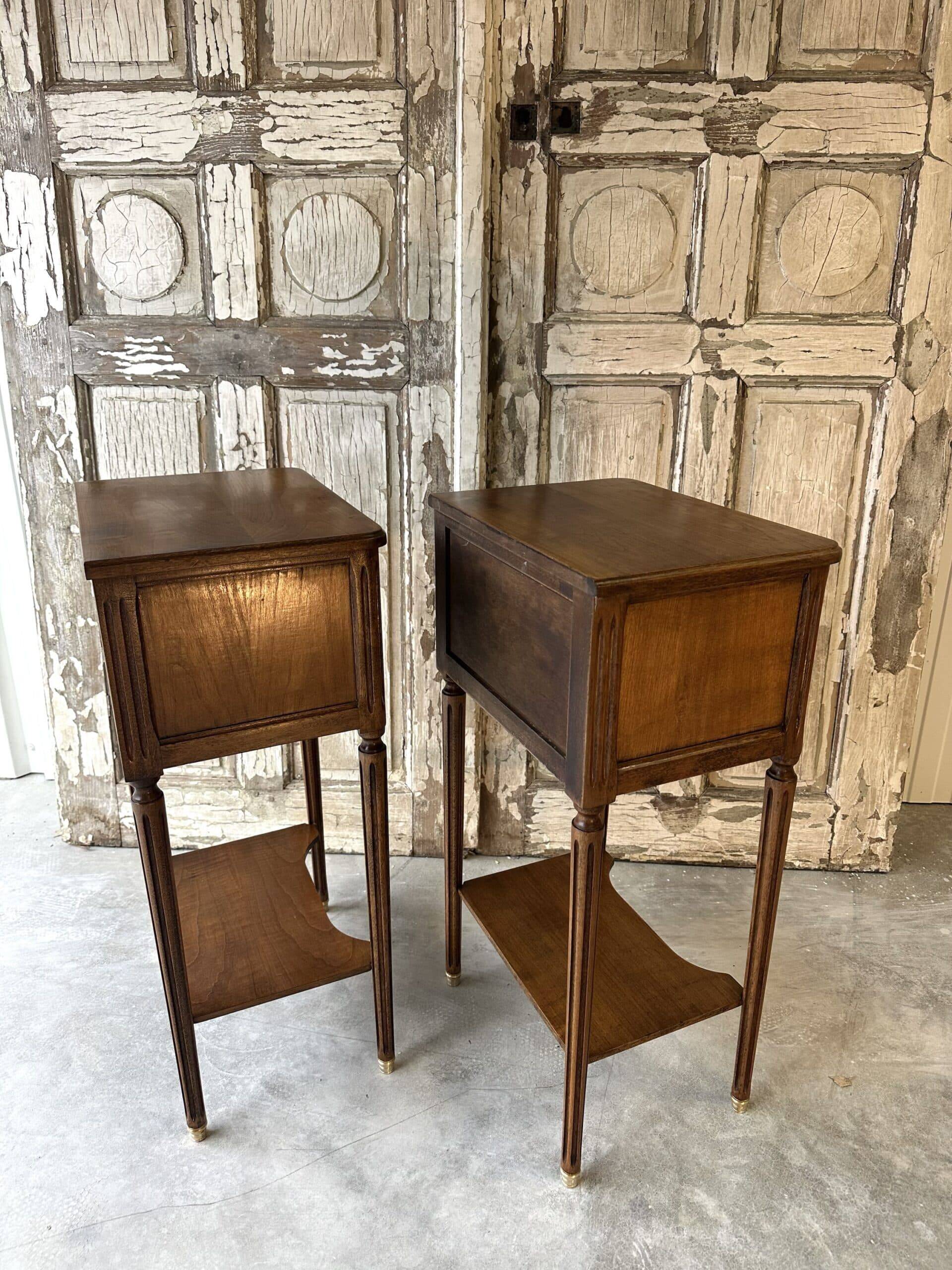 Pair of Louis XVI style bedside tables 1970s