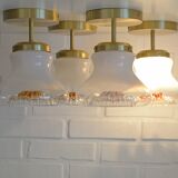 Set of 4 Vintage Sconces Flush Mount Mazzega Murano Glass Ceiling Lights
