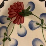 Pair of floral ravines in ancient earthenware Onnaing and CM Paris model Clovers