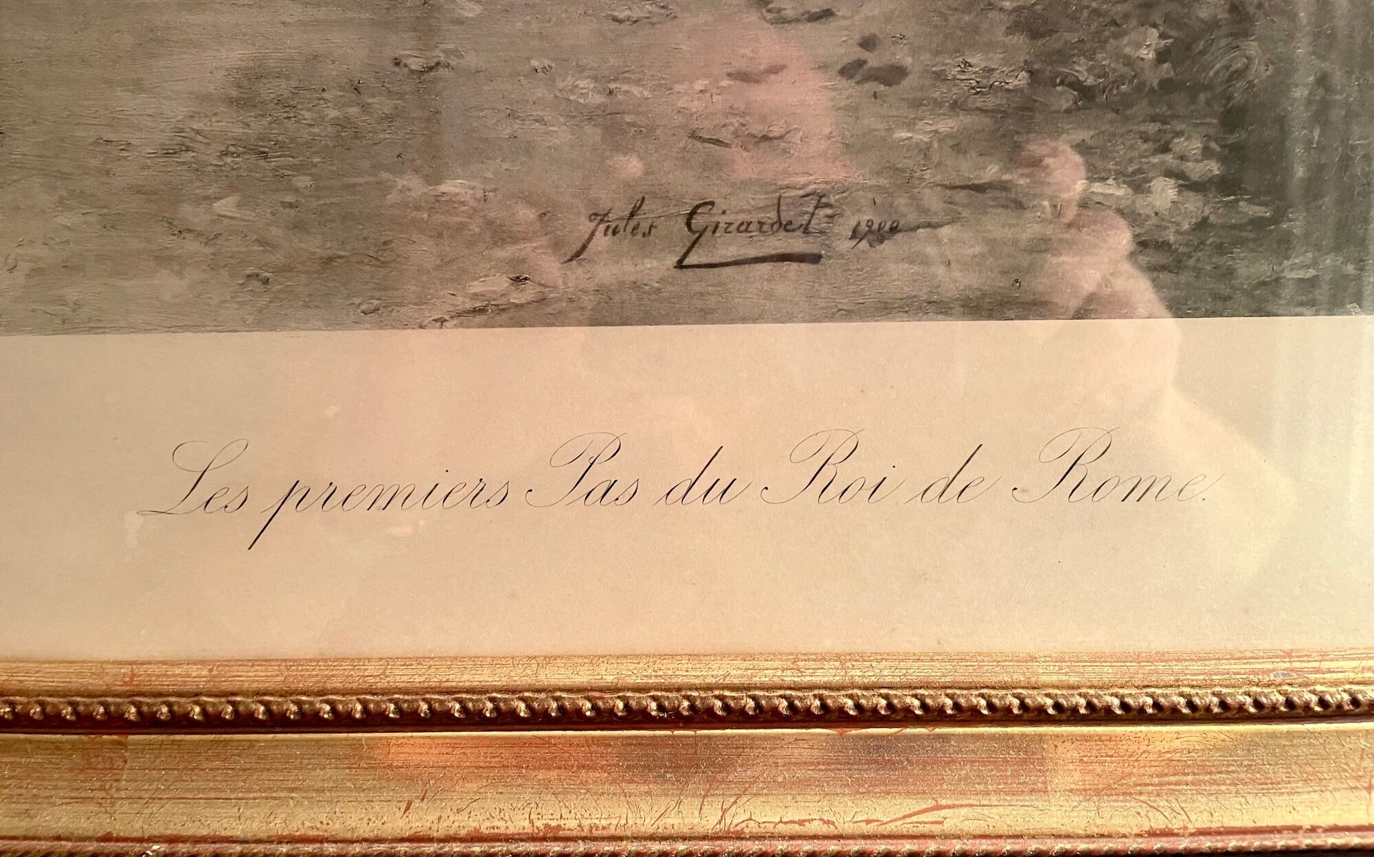 Engraving Napoleon " The first steps of the King of Rome " Jules Girardet 1900