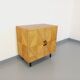 Vintage rattan, wood and metal storage cabinet from the 60s