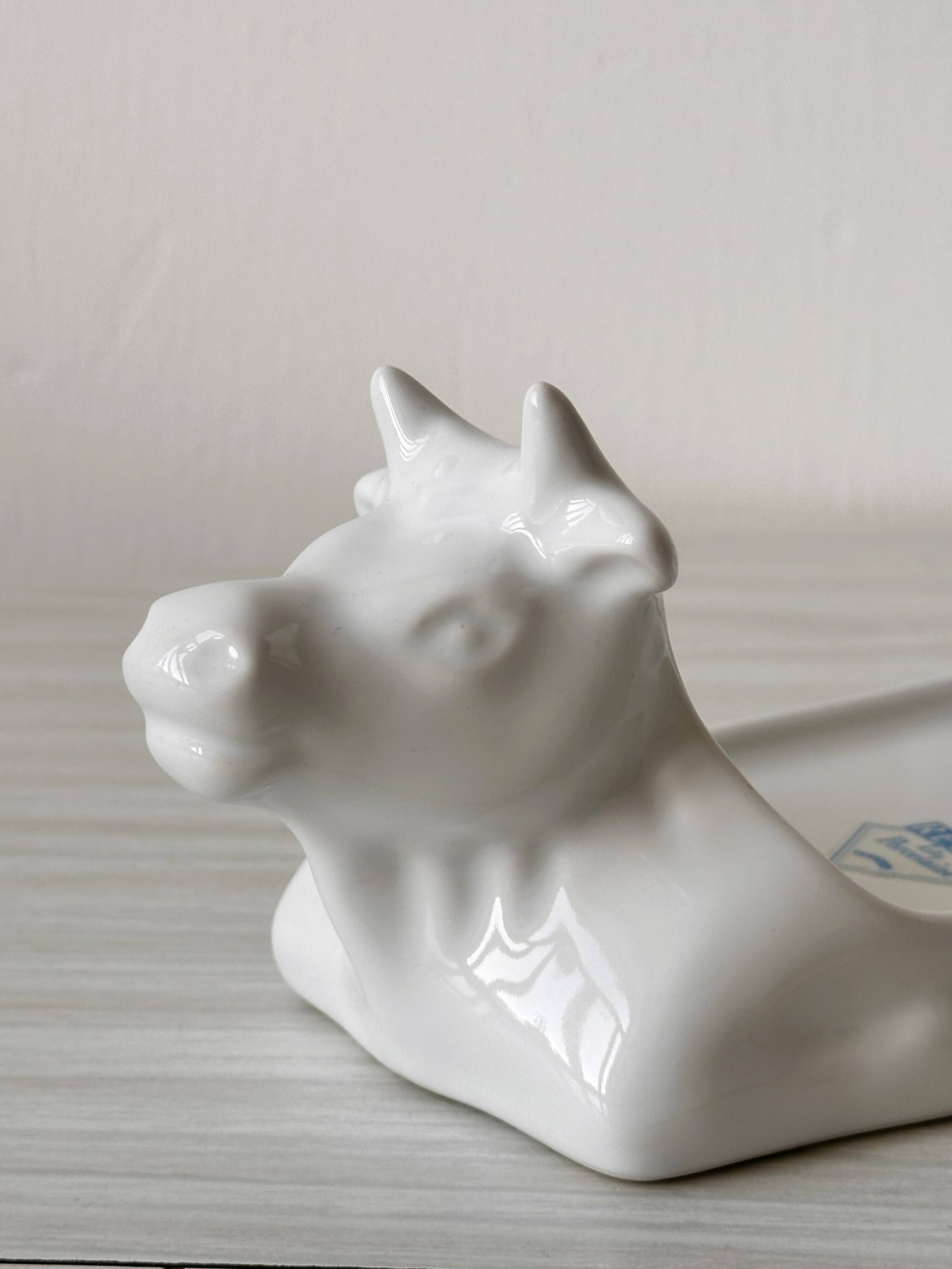 Revol porcelain cow butter dish
