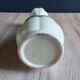 Vintage White Broken Ceramic Vase with Floral Pattern, Ribbed Vase