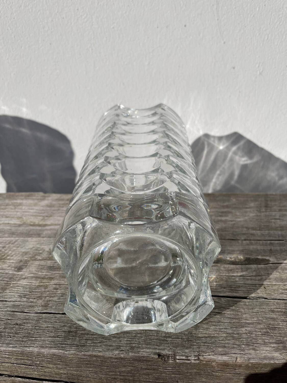 Classic clear thick glass vase