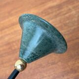 Postmodern Italian candlestick in metal and stone, 1980s.