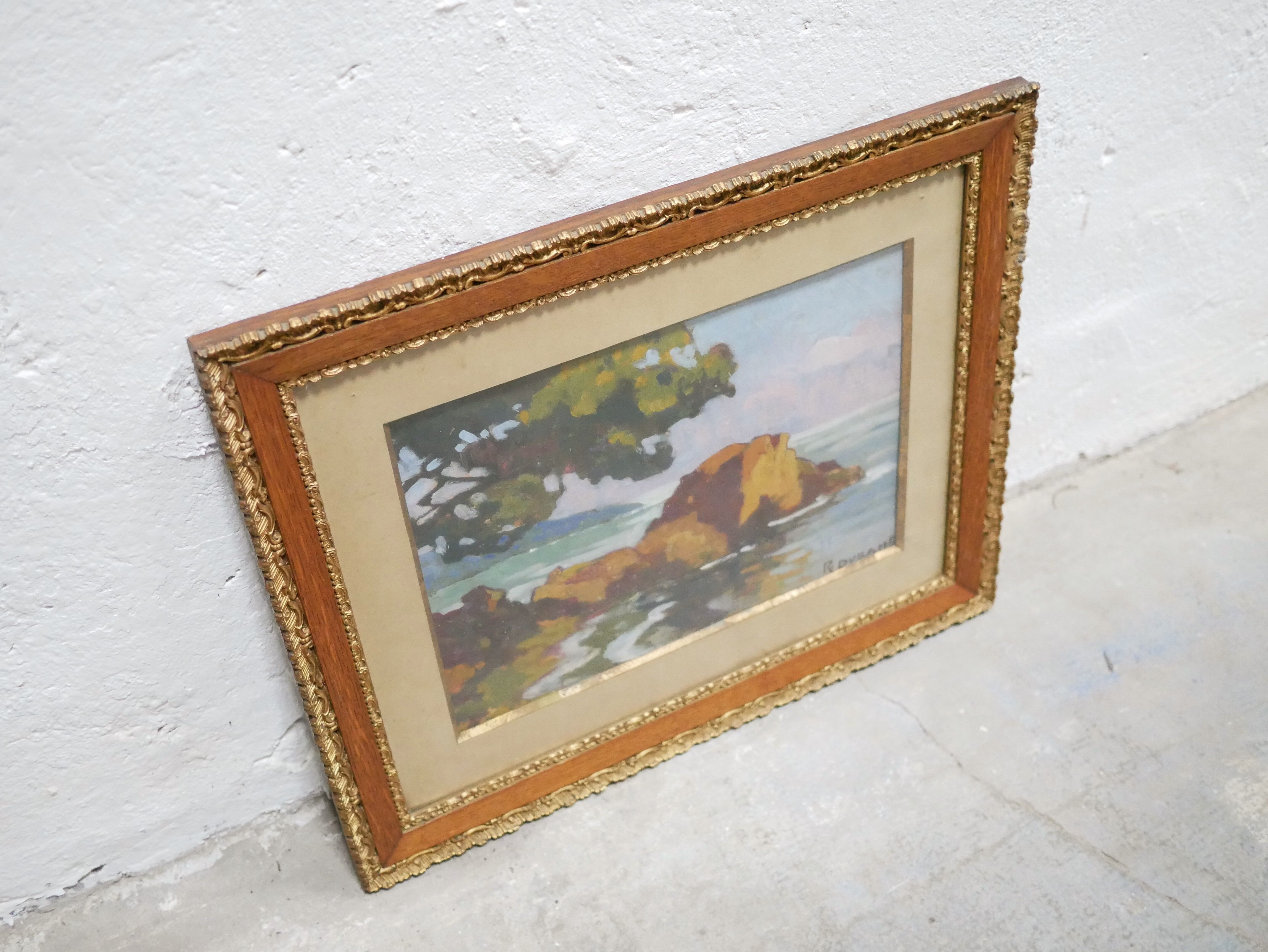 Tableau vintage, peinture signée R. Durand