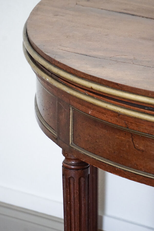 Table de jeux louis xvi demi-lune