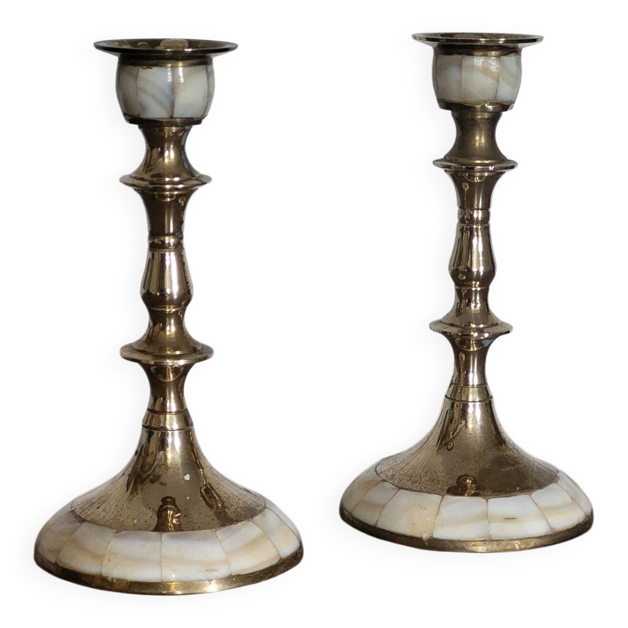 Mother-of-pearl candle holders