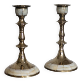 Mother-of-pearl candle holders