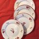 Plates Digoin Sarreguemines fleuries 19th century series Margaret pink flowers