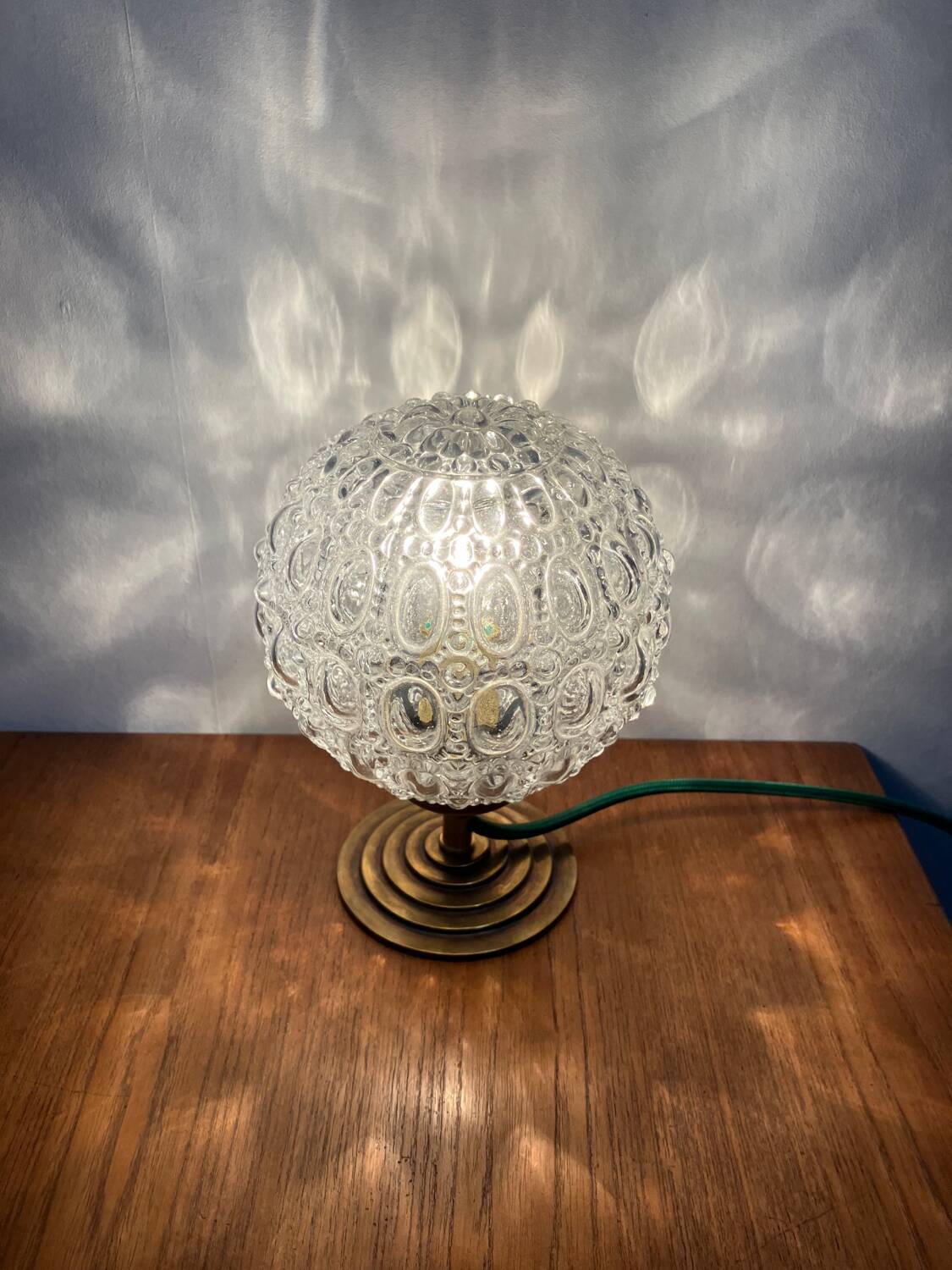 Vintage glass globe table lamp