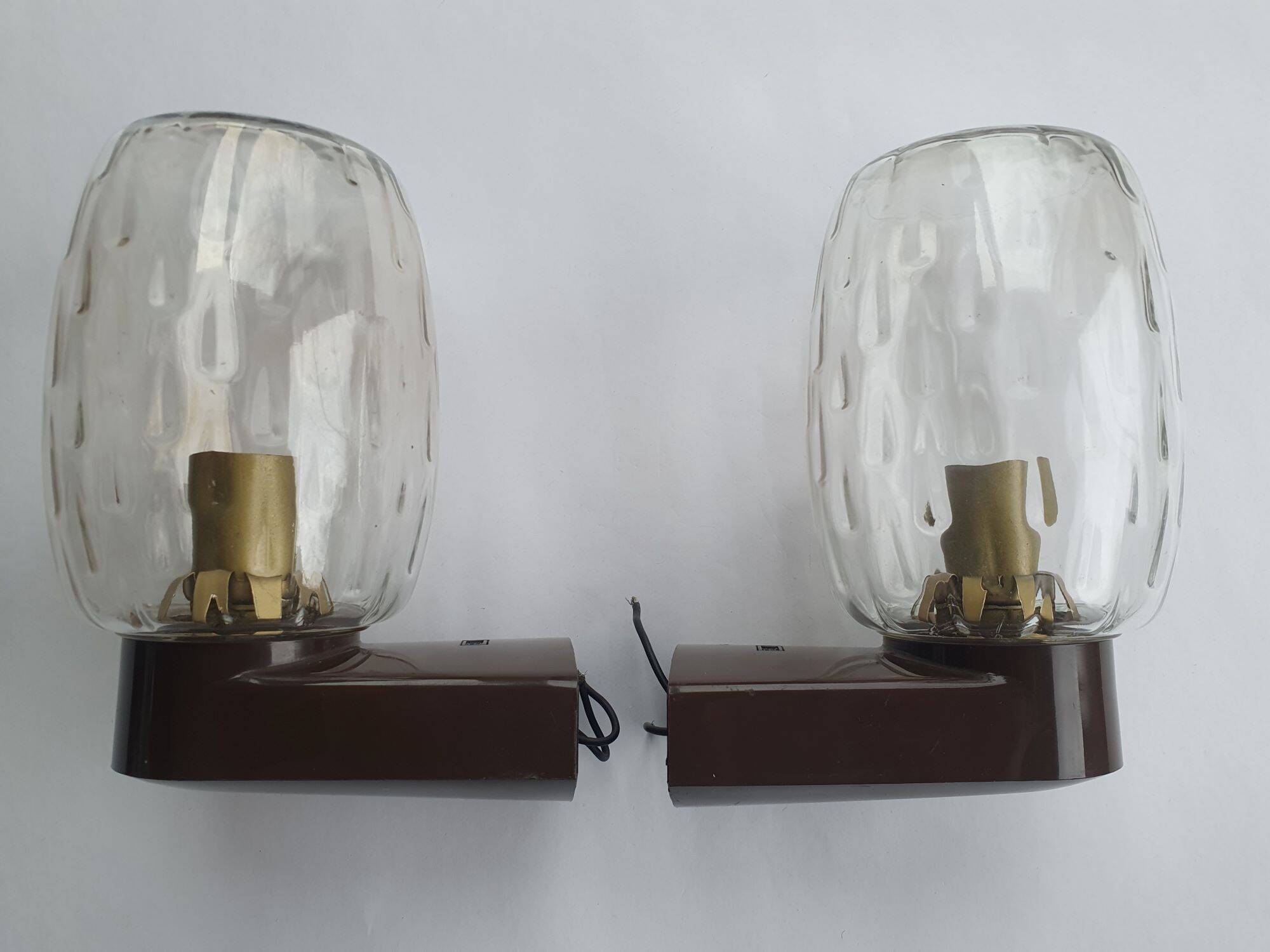Pair of vintage RZB bathroom wall lights from the 70s in Germany