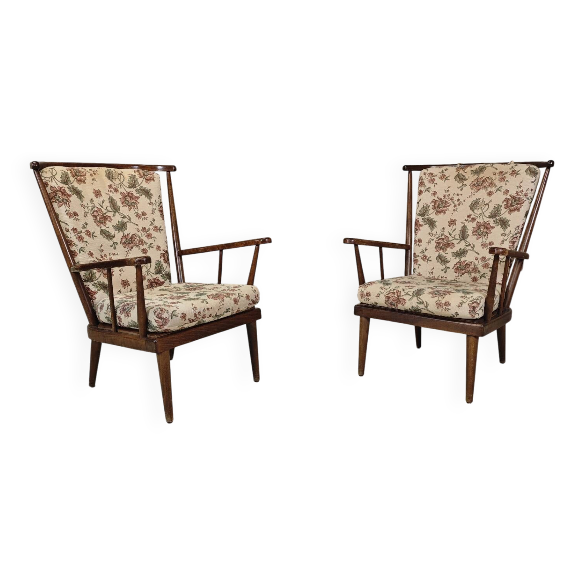 Lot de 2 fauteuils Baumann éventail