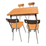 set of 4 formica chairs and table / vintage