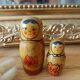 Duo de poupées russes anciennes vintage bois matriochka