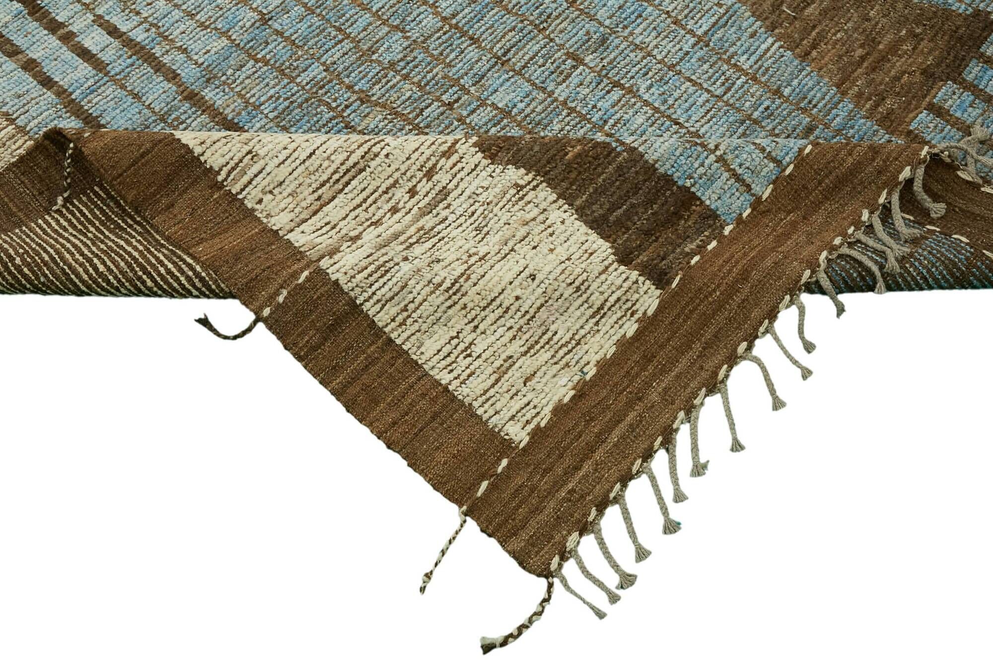 Handwoven Tribal One of a Kind 286 cm x 380 cm Brown Wool Carpet