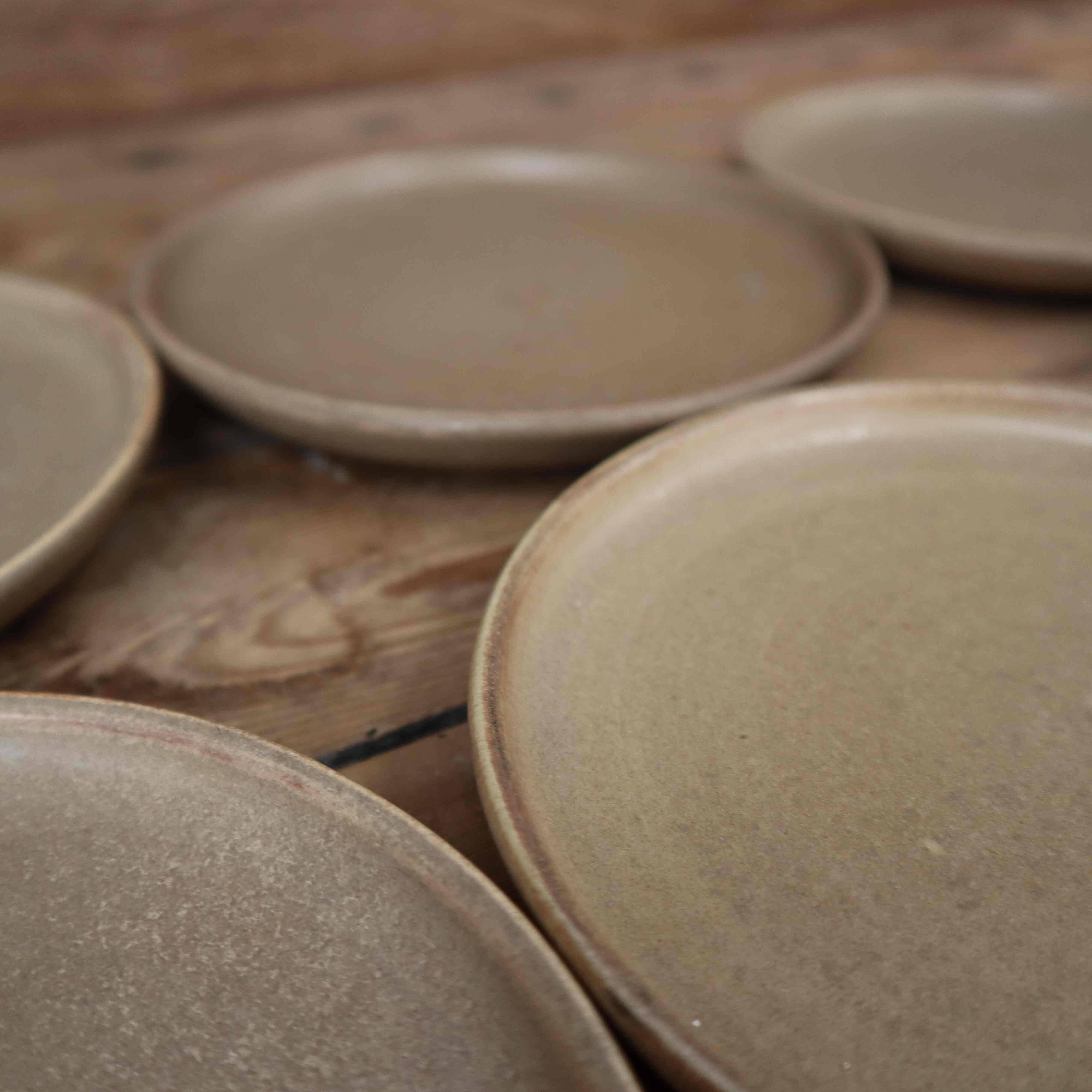 Set of 6 vintage stoneware dinner plates