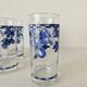 Set of 5 vintage glasses "Blue Fruit Pattern" 1970s - by Cervé Italy