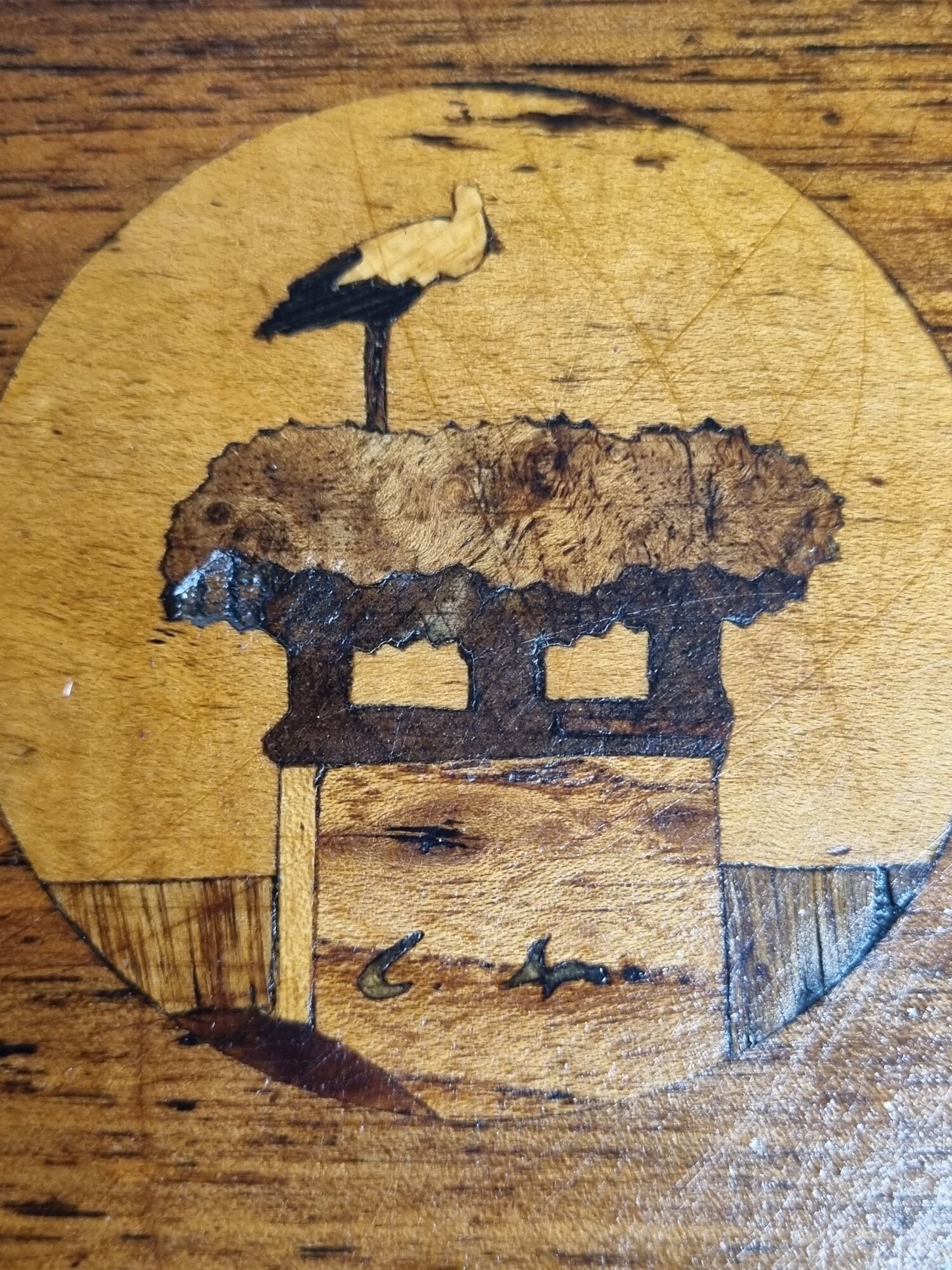Decorative wooden and marquetry dish by charles spindler, 1920-30