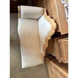 Italian Artisanal Little White Sofa in Natural Wood