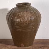 Petit vase ancien vert olive (c.1900)