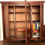 Louis Philippe bookcase 3 doors including the middle one with glass