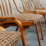 Set of 4 fabric chairs by Ton Bystrice 1960