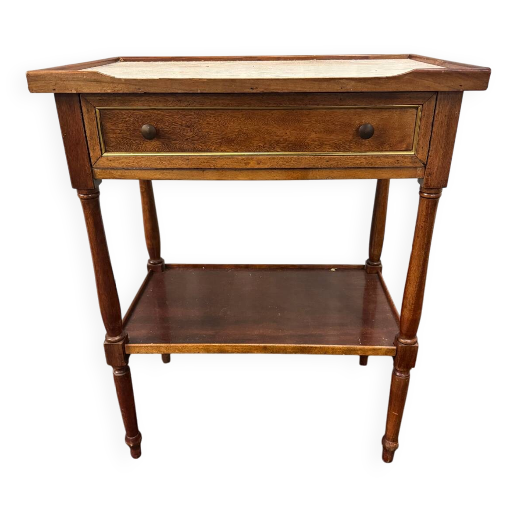 White marble console