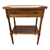 Console en bois et marbre blanc
