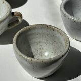 Set of 5 Indonesian ceramic handle coffee cups