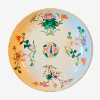 Assiette signée vintage Chine fin XIXe