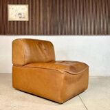 Brutalist Style DS-15 Leather Lounge Chair from De Sede, Switzerland 1970s