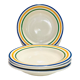 4 hollow faience plates with stripes made in Romania