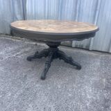 Round burr walnut coffee table