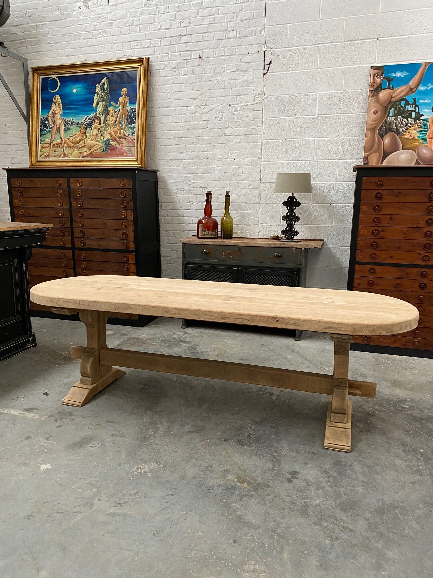 Table de monastère pieds patinés