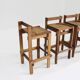 Tabourets de bar vintage en bois 1960, set de 4