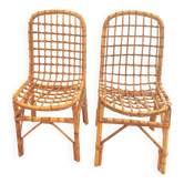 Paire de chaises en rotin vintage "Alice"