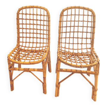 Paire de chaises en rotin vintage "Alice"