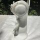 Small White and Gold Porcelain Wedding Vase decorated with Clovers H 16 cm