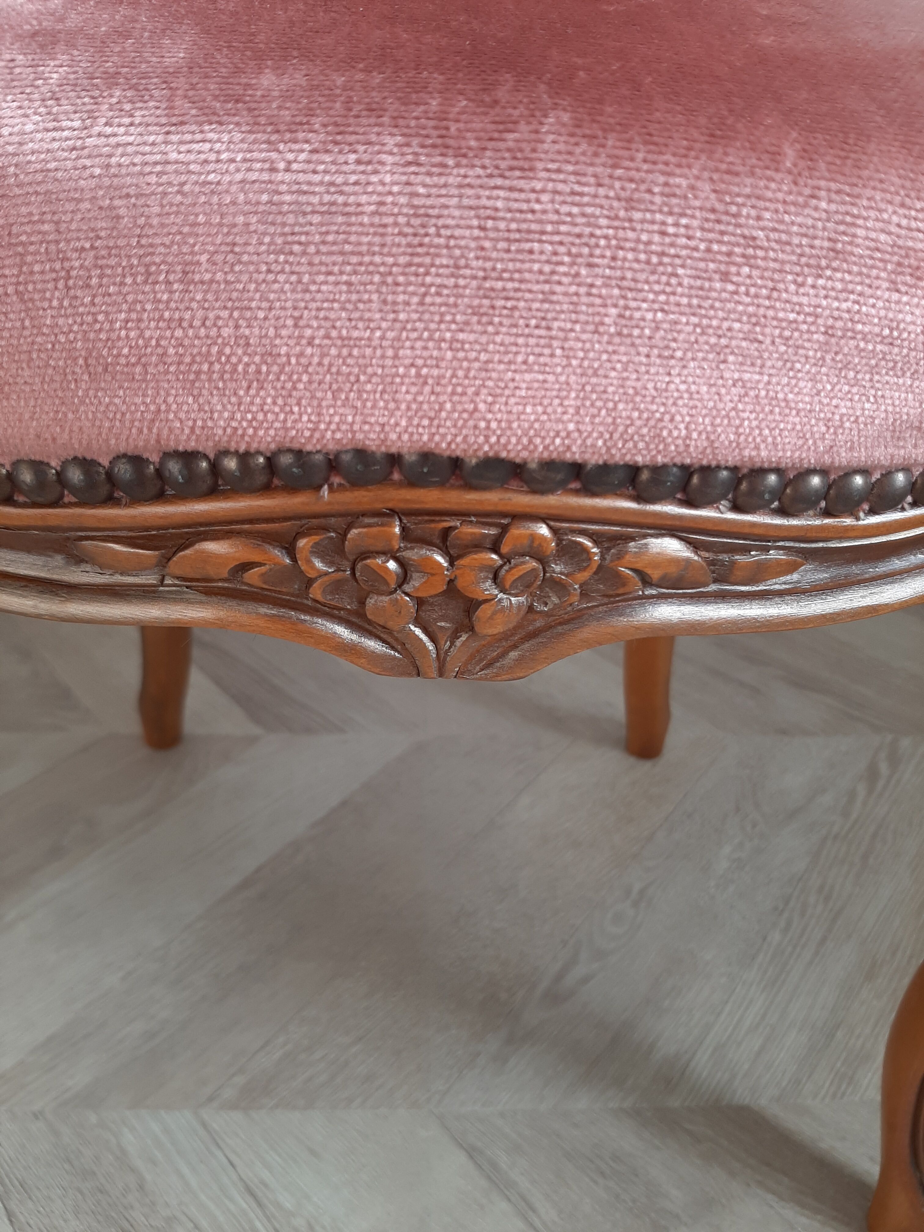 Chaise Louis XV rose