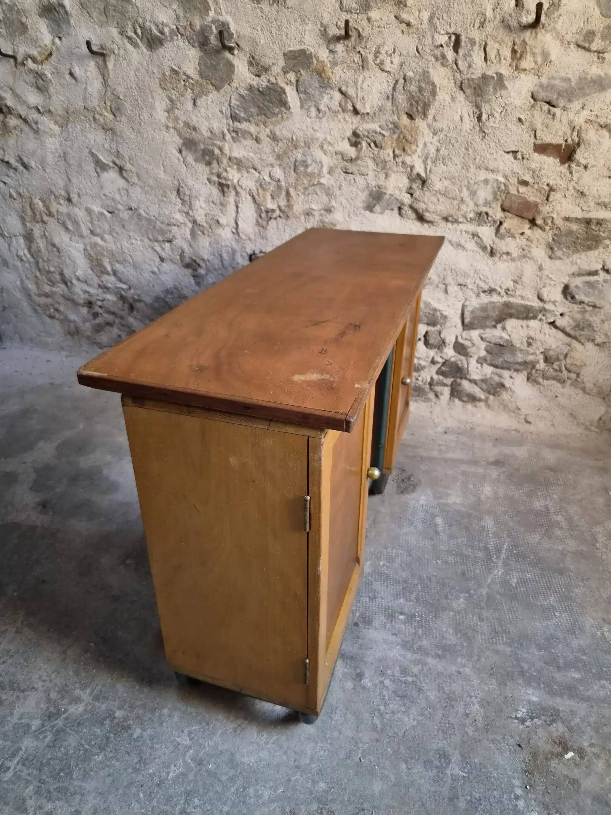 Bureau d'écriture moderniste français en hêtre et acier tubulaire, années 1930