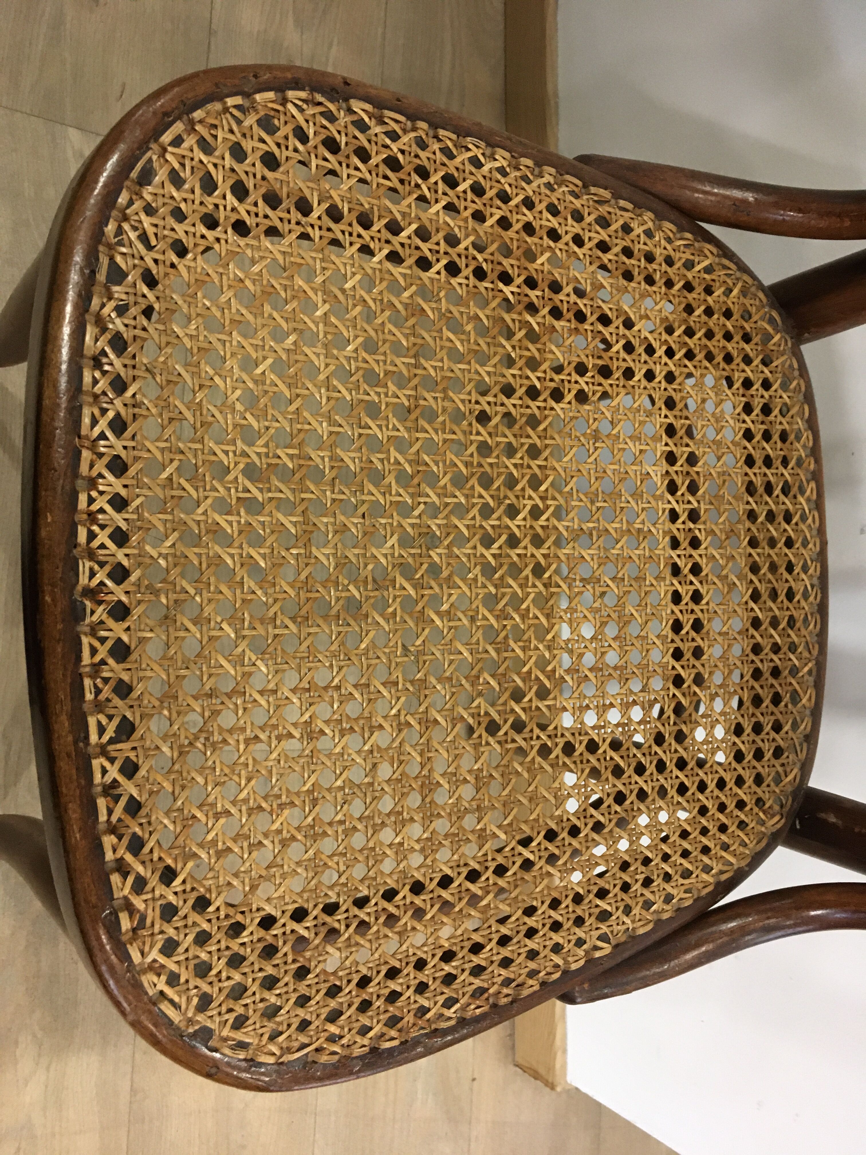 4 old wooden bistro chairs