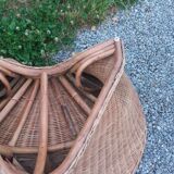 Rattan armchair and rattan coffee table from the 70s
