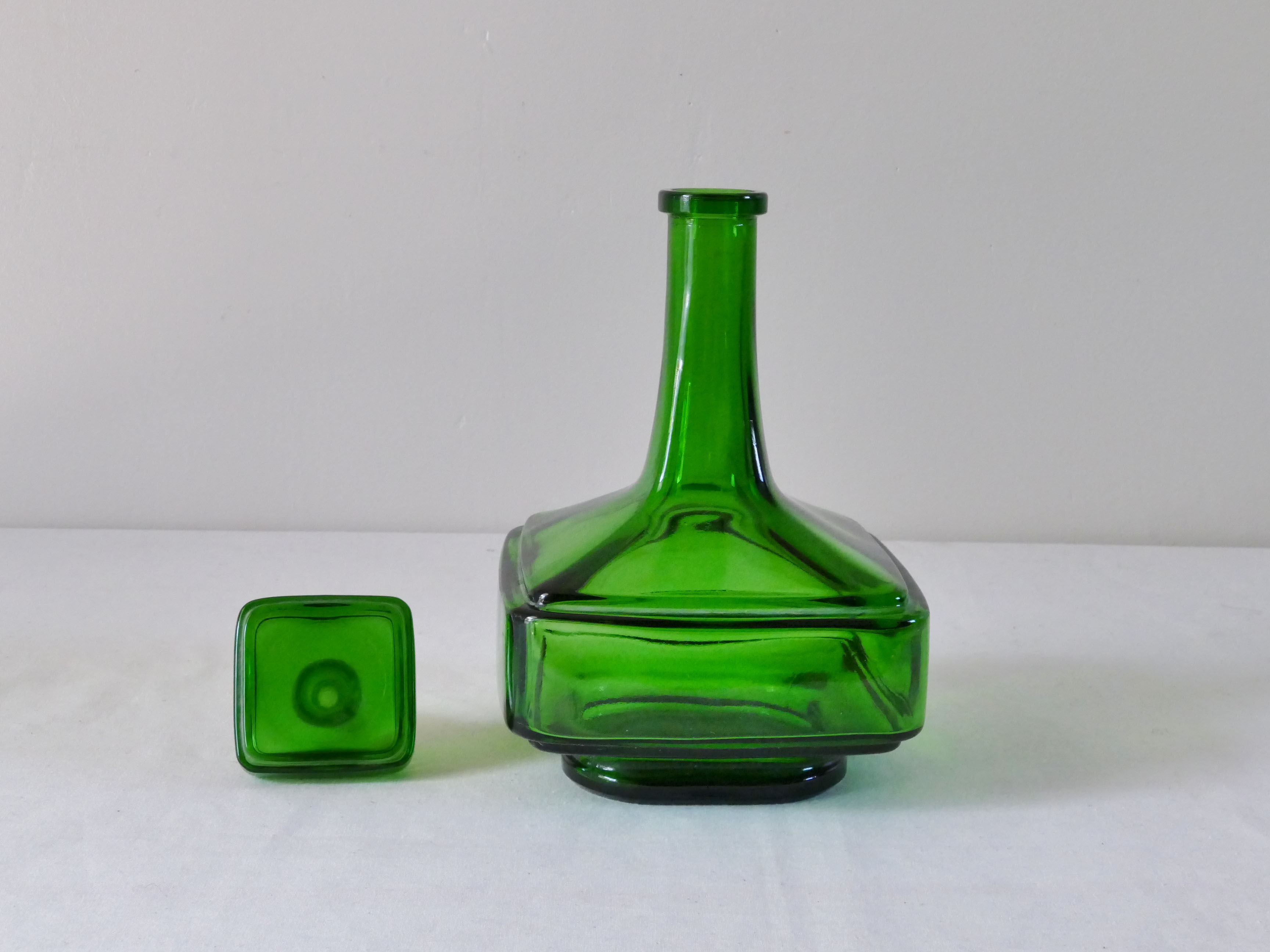 Green vintage sweet decanter