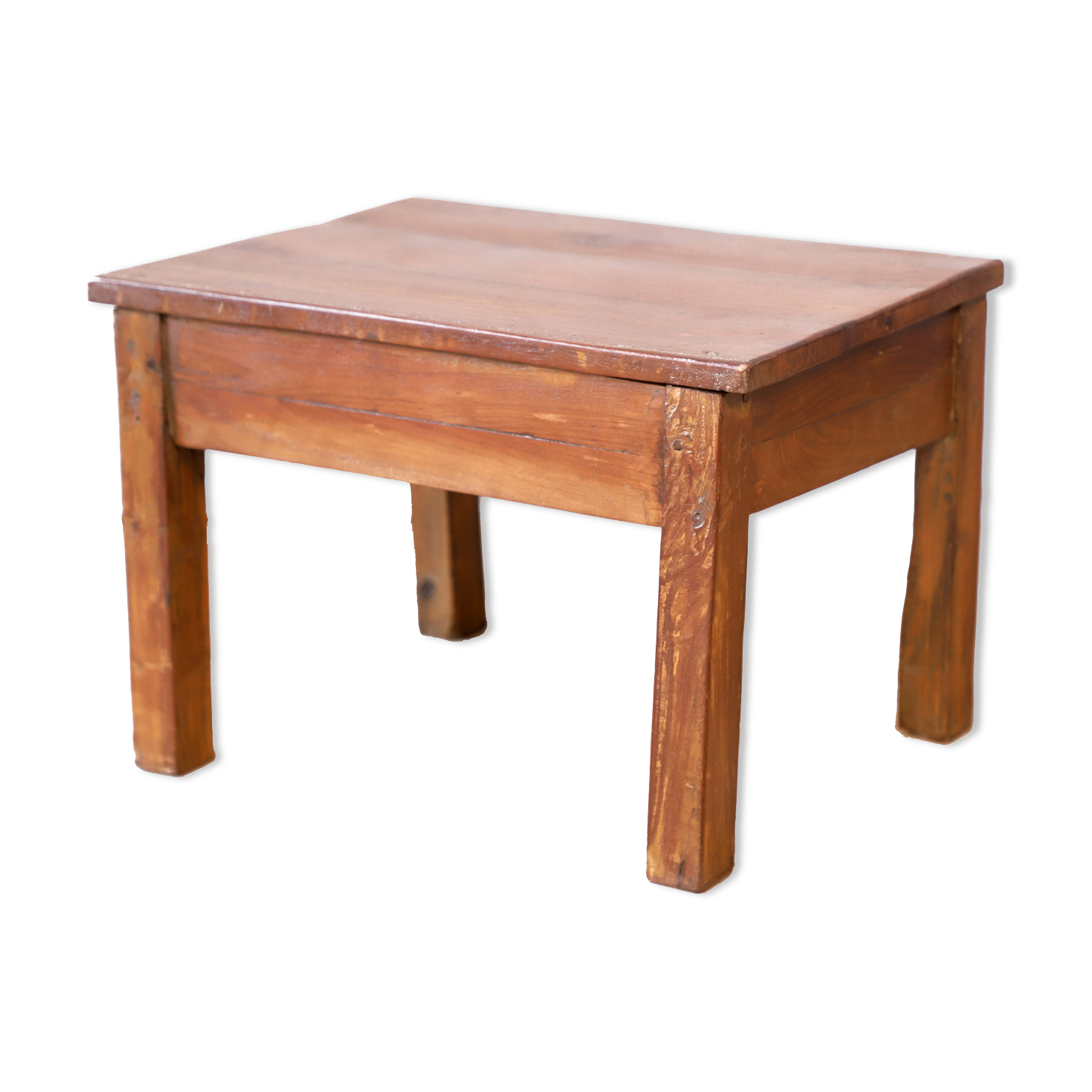 Small bedside table - side table in natural Burmese teak