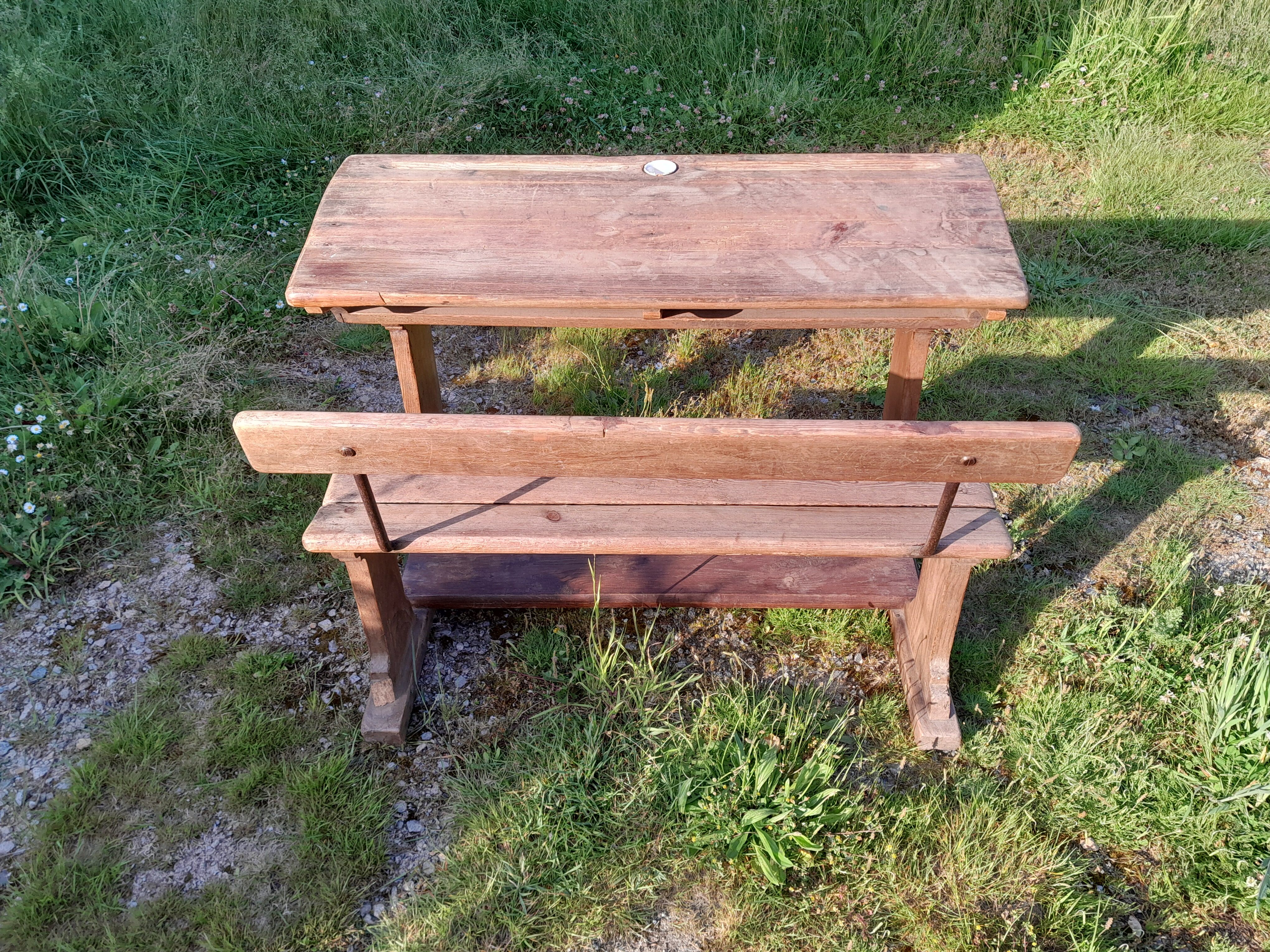 Old wooden school desk