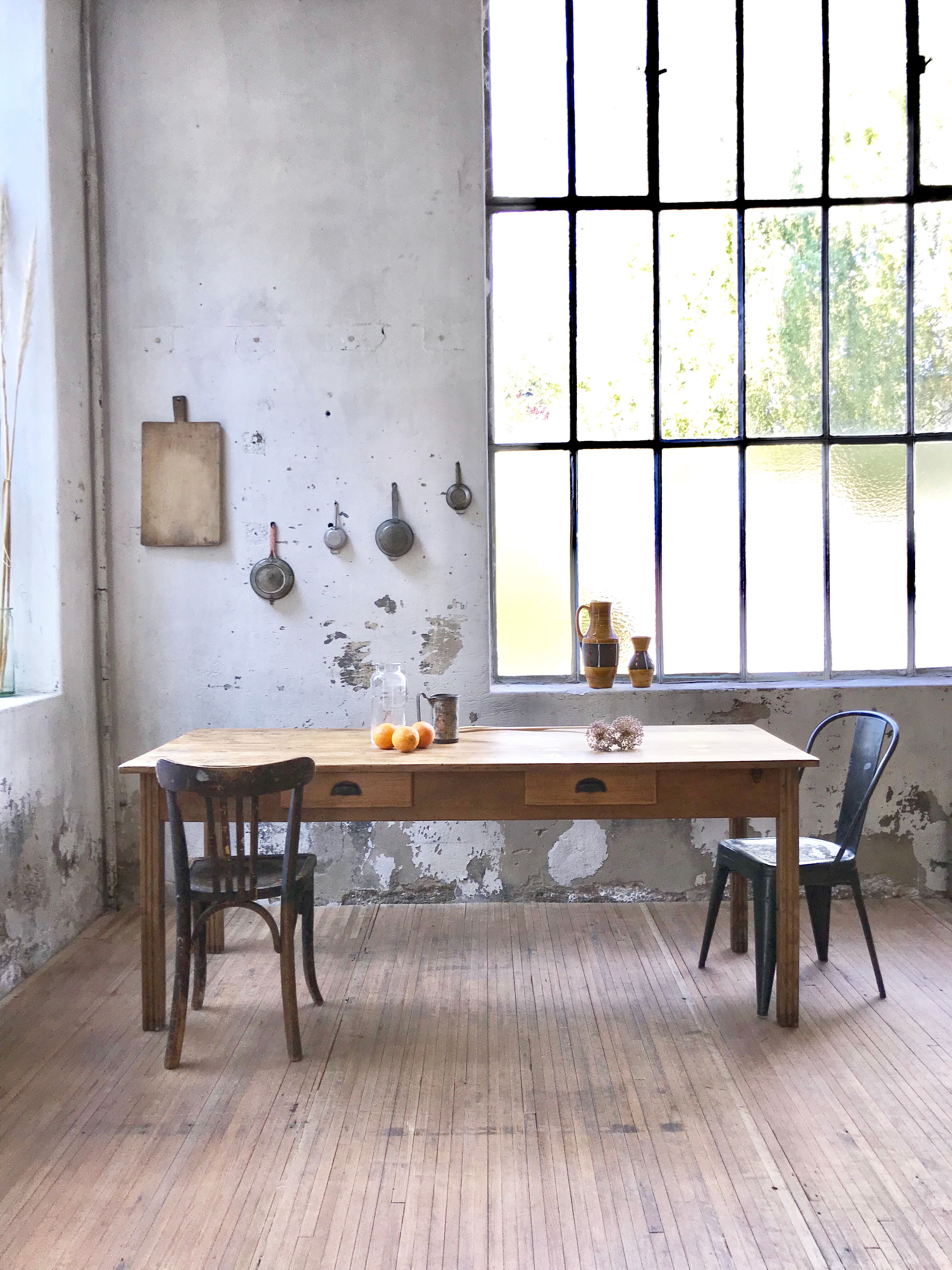 Vintage pine farm table