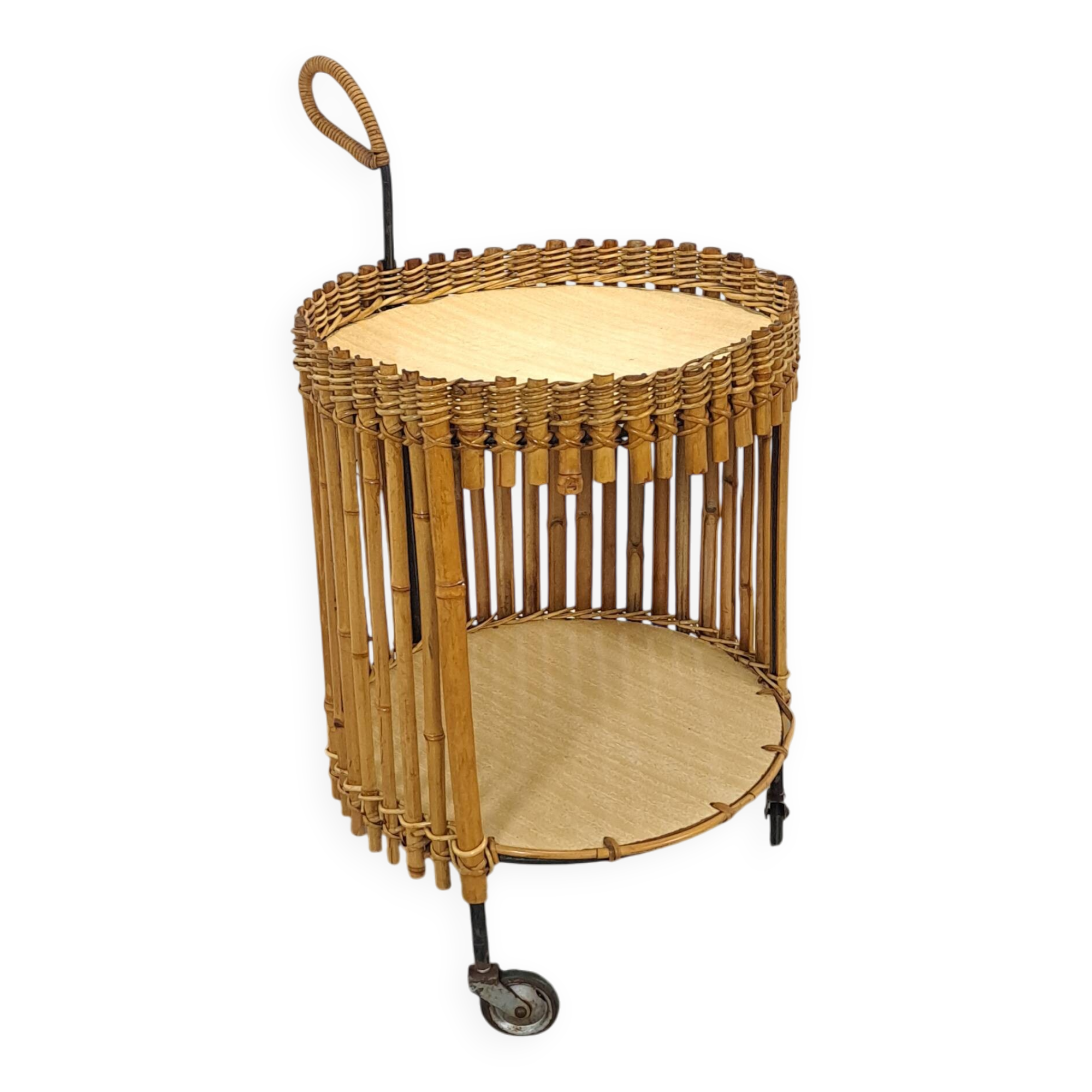 Bamboe trolley, bijzettafel